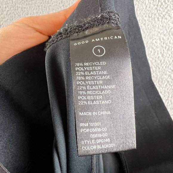 Good American Workout Pants leggings black stretch size 1 - Picture 4 of 9